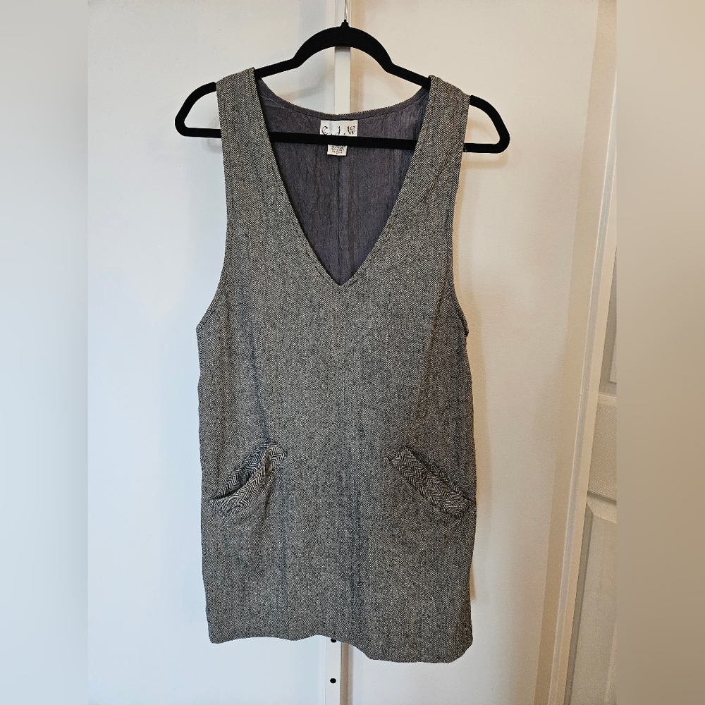 Gray Sleeveless V-Neck Dress